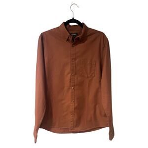 Express Brown Long Sleeve Button Up Shirt